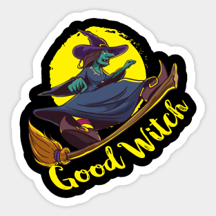 Good Witch  Design for a Witch riding a broom Sticker